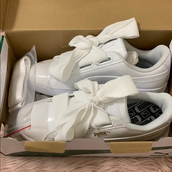 puma heart patent white